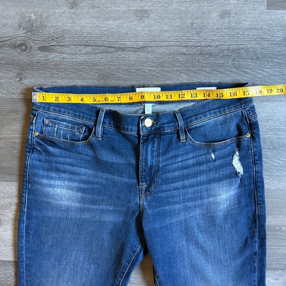 FRAME Le Garçon Straight Jeans 31 Waist Mid Rise Boho - Picture 10 of 13
